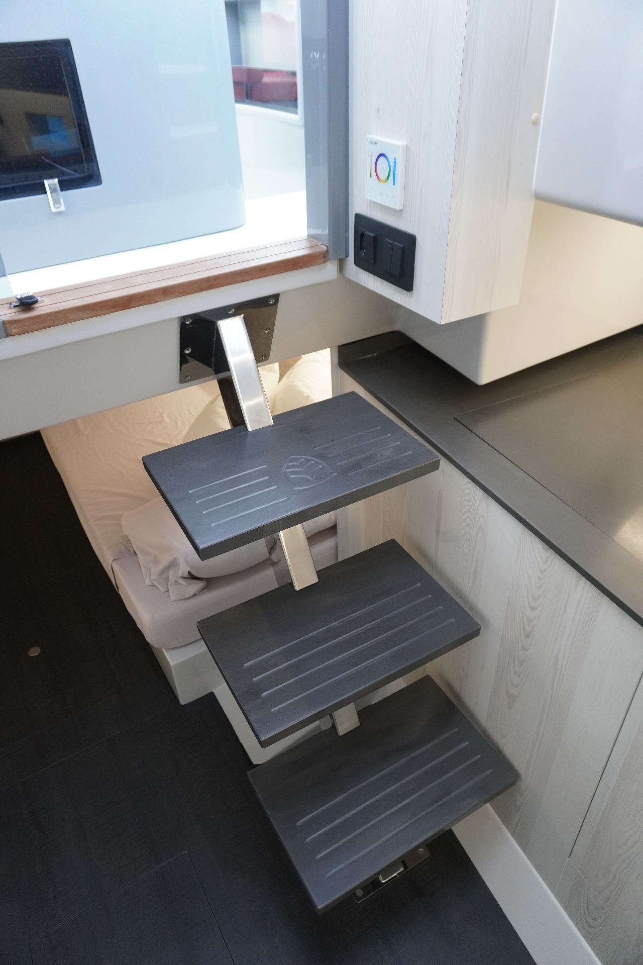 Interior access with integrated stairs.