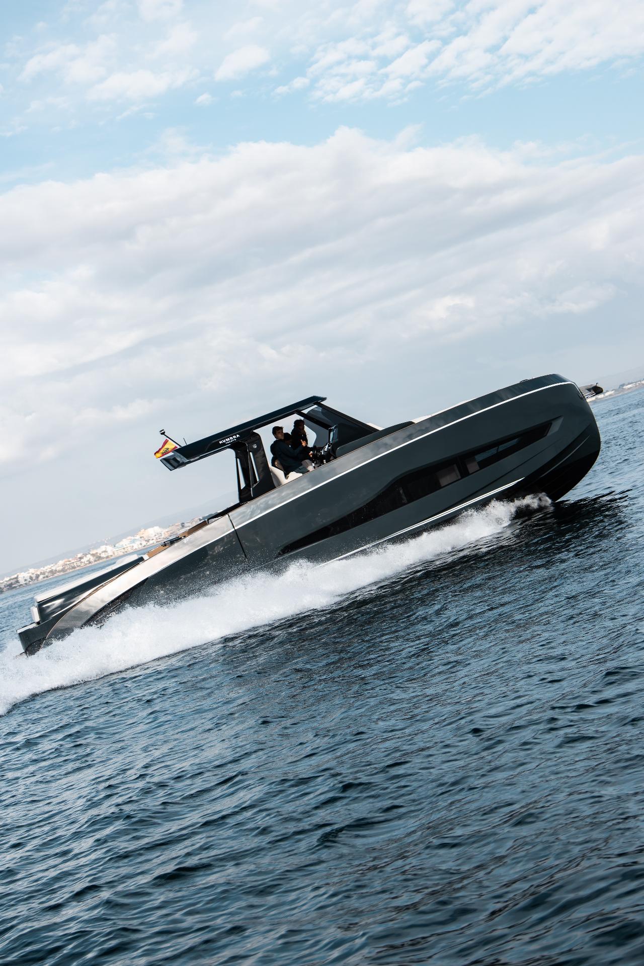 Speed and silhouette. Cutting through water with precision.